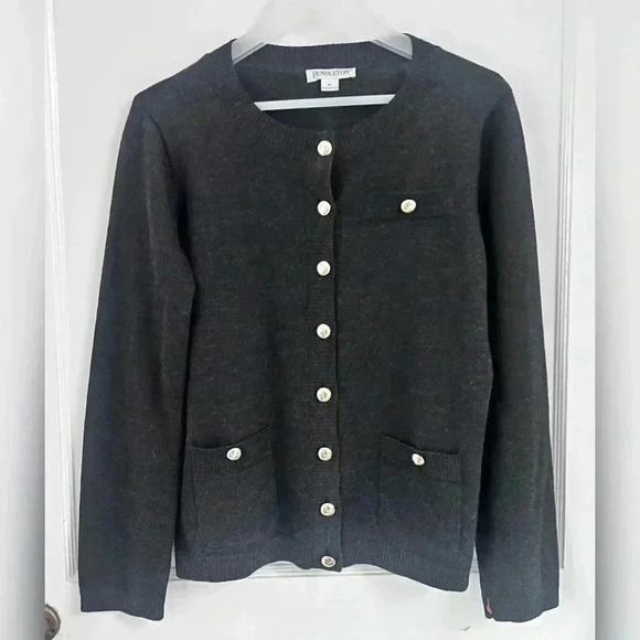 Vintage Grey Pendleton Merino Wool Cardigan Sweater - Picture 1 of 3